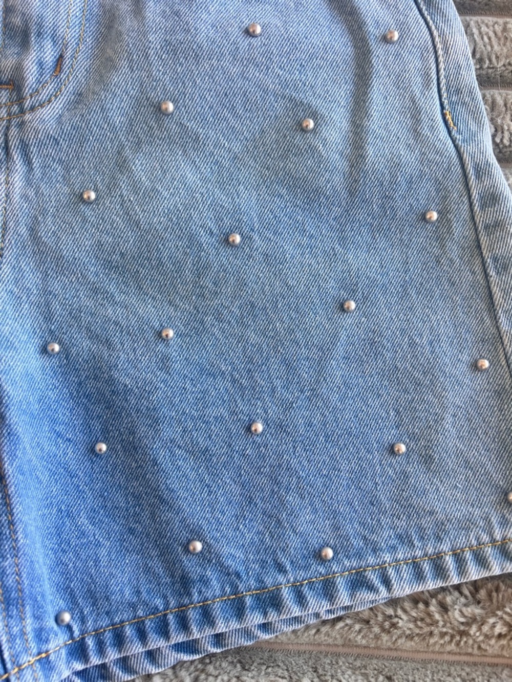 Milk It by Pacsun Studded Blue Denim Shorts New WIth Tags- Size 26 - Picture 3 of 14
